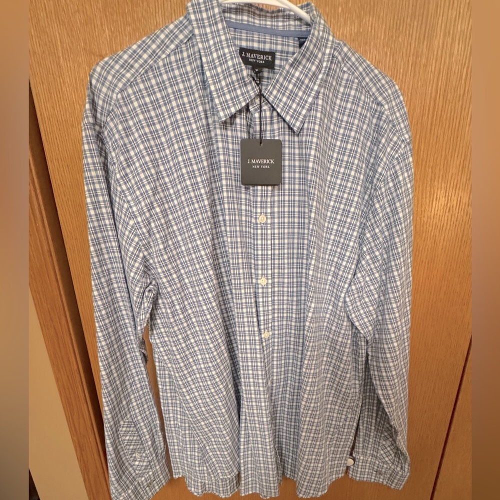 J. Maverick  Blue Casual Button Down Shirt